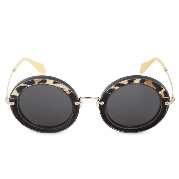 Miu Miu Havana Round Sunglasses
